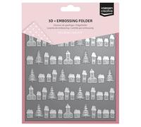 Vaessen Creative Classeur de Gaufrage 3D-Village de Noël 15 x 15 cm-Matériel pour Scrapbooking, Cartes, DIY et Bricolage, Argent