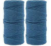 Vaessen Creative Corde Macramé - Bleu Foncé - 3 mm x 100 m - 100% Coton - Fil pour Bracelets Brésiliens, Suspension pour Plantes, Crochet, Rideaux, Attrape-Rêve et Décorations (Lot de 2)