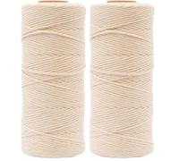Vaessen Creative Corde Macramé - Naturel - 2 mm x 200 m - 100% Coton - Beige - Fil pour Bracelets Brésiliens, Suspension pour Plantes, Crochet, Rideaux, Attrape-Rêve et Décorations (Lot de 2)
