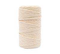 Vaessen Creative Corde Macramé - Naturel - 4 mm x 100 m - 100% Coton - Beige - Fil pour Bracelets Brésiliens, Suspension pour Plantes, Crochet, Rideaux, Attrape-Rêve et Décorations
