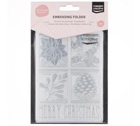 Vaessen Creative Dossier de Gaufrage Blocs de Noël 14,6 x 10,7 cm - Classeur de Gauffrage pour Carterie, Scrapbooking, Journaling - Réutilisable, Pour Machines de Découpe et de Gaufrage