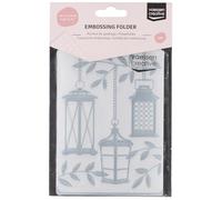 Vaessen Creative Dossier de Gaufrage Lanternes dans un Arbre 14,6 x 10,7 cm - Classeur de Gauffrage pour Carterie, Scrapbooking, Journaling - Réutilisable, Pour Machines de Découpe et de Gaufrage