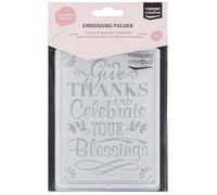 Vaessen Creative Dossier Give Thanks Celebrate 14,6 x 10,7 cm - Classeur Carterie, Scrapbooking, Journaling - Réutilisable, pour Machines de Découpe et de Gaufrage, Transparent, 17 x 8,4 x 0,5 cm
