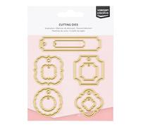 Vaessen Creative étiquettes Forme matrices de découpe, EN MÉTAL, gris, taille unique
