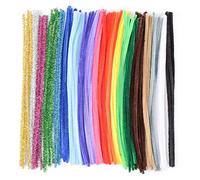 Vaessen Creative Fil Chenille - 100 pcs - 6 mm / 30 cm - Cure-pipes Multicolores - Fil de Fer Souple pour Bracelets et Loisirs Créatifs