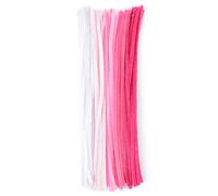 Vaessen Creative Fil Chenille - 50 pcs - 6 mm / 30 cm - Rose - Cure-pipes - Fil de Fer Souple pour Bracelets et Loisirs Créatifs
