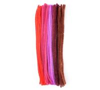 Vaessen Creative Fil Chenille - 50 pcs - 6 mm / 30 cm - Rouge - Cure-Pipes - Fil de Fer Souple pour Bracelets et Loisirs Créatifs