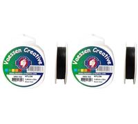 Vaessen Creative Fil de Nylon Noir - 0,4 mm / 50 m - Pas Élastique - pour Bracelet, Couture, Bijoux et Perles (Lot de 2)