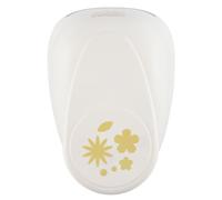 Vaessen Creative Fleurs-5 mm à 7,15 cm-Perforatrice Forme pour Papier-Matériel Scrapbooking pour Loisirs Créatifs, DIY et Cartes, Or-Blanc