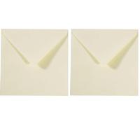Vaessen Creative Florence Enveloppes, Carré Grand, Ivoire, pour Cartes, Ensemble de 25, Cartes Assorties Disponibles (Lot de 2)