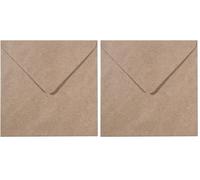 Vaessen Creative Florence Enveloppes, Carré Grand, Marron Kraft, pour Cartes, Ensemble de 25, Cartes Assorties Disponibles (Lot de 2)