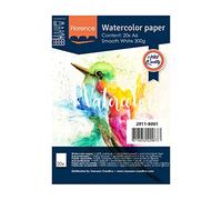 Vaessen creative Florence Papier à Aquarelle A6, Blanc, 300 g/m2, Surface Lisse, Qualité, 20 Feuilles pour la Peinture, Le Lettrage à la Main et Les Projets Artistiques