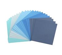 Florence Papier Cartonné Rugueux - 15,2 x 15,2 cm - Bleu - 24 Feuilles - 216 g/m² - pour Scrapbooking, Carterie, Perforation et Faire Part de Mariage