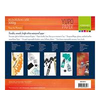 vaessen creative Florence Yupo Papier Synthétique 300g, Blanc, Format Carré, 30.5 x 30.5 cm, 50 Feuilles pour Peindre, Dessiner et plus, 30,5 x 30,5 cm