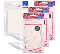 Vaessen Creative Kit Perles Blanches 3300 Pièces - Maxi Pack avec Papier à Repasser et Pinces pour Loisirs Créatifs, Créations DIY, Bijoux, Porte-Clés et Décorations, Blanc, Divers