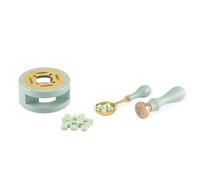 Vaessen Creative Kit Sceau et Cire à Cacheter - Ensemble de Réchaud, Cuillère, Tampon Cœur et Perles - pour Cartes, Enveloppes, Scrapbooking et Journaling