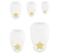 Vaessen Creative Lot Perforatrices 5 pcs - Étoiles - Ø 50, 37,5, 25, 15 et 9,5 mm - Matériel Scrapbooking pour Papier & Loisirs Créatifs