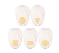 Vaessen Creative Lot Perforatrices 5 pcs-Formes de Base-Ø, 2 x 1,9 cm, 1,8 cm, 2,3 1,8 x 2,5 cm-Matériel Scrapbooking pour Papier & Loisirs Créatifs, Or-Blanc, Divers, Set de 5 Pièces