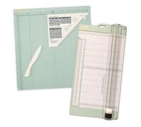 Vaessen Creative Massicot 15,2 x 30,5 cm et Plaque de Rainurage Score Easy 30,5 x 30,5 cm - Kit Scrapbooking pour Loisirs Créatifs, Création de Cartes, Boîtes Cadeaux et DIY - Plioir et Règle Inclus