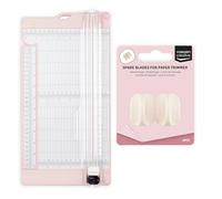 Vaessen Creative Massicot avec Plioir de 15,2 x 30,5 cm - Coupe-Papier et Plaque de Rainurage 2-en-1 Scrapbooking, Cartes et Loisirs Créatifs - 2 Lames de Rechange Inclus, Rose-Ivoire, Divers