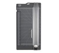 Vaessen Creative Massicot Coupe et Pliage 15 x 30,5 cm - avec Règle Retractable et Plioir - Coupe Papier Gradué pour Scrapbooking et Loisirs Créatifs - Gris Anthracite