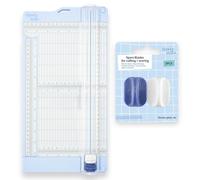 Vaessen Creative Massicot Pliage 15 x 30,5 cm-avec Règle Rétractable et Lames de Rechange-Coupe Papier Bleu Gradué pour Scrapbooking et Loisirs Créatifs, Couleurs mélangées, Divers