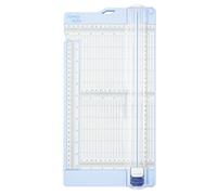 Vaessen creative Massicot Pliage 15 x 30,5 cm-avec Règle Retractable et Plioir-Coupe Papier Gradué pour Scrapbooking et Loisirs Créatifs, Blanc-Bleu