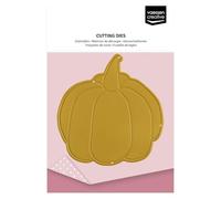 Vaessen Creative Matrice de Découpe et Gaufrage-Citrouille de 7 x 7,5 cm-Scrapbooking Matériel et Accessoires-Cutting Dies pour Cartes, Halloween et Automne, Or