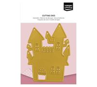 Vaessen Creative Matrice de Découpe Maison Hantée-Cutting Die de 7 x 9,5 cm-Scrapbooking Matériel et Accessoires pour Cartes, Halloween et Automne, Or