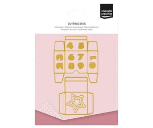 Vaessen Creative Matrices de Découpe - Boîte pour Calendrier de l'Avent - 14 Pcs de 1 x 1,2 cm à 9 x 15 cm - Scrapbooking Matériel et Accessoires pour Noël - Cutting Dies pour Cartes