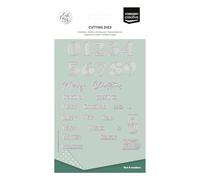 Vaessen creative Matrices de Découpe-Chiffres & Vœux de Noël-29 Pcs de 8 mm à 2,5 cm-Scrapbooking Matériel et Accessoires-Cutting Dies pour Cartes, Argent, 11x15cm