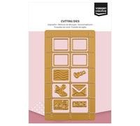 Vaessen Creative Matrices de Découpe et de Gaufrage 11 pcs - Timbres, Marques Postales & Cœurs - Cutting Dies - Scrapbooking Matériel et Accessoires pour Cartes