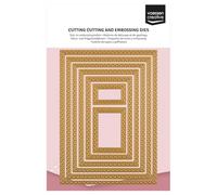 Vaessen Creative Matrices de Découpe et de Gaufrage - Timbres avec Bord Cousu - 6 Cutting Dies - Scrapbooking Matériel et Accessoires pour Cartes