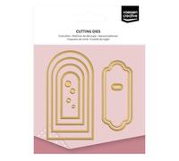 Vaessen Creative Matrices de Découpe et Gaufrage - Bannières & Étiquettes Rondes - 11 Pcs de 2 x 5 cm à 5 x 9,5 cm - Cutting Dies pour Mini Machine - Scrapbooking Matériel et Accessoires pour Cartes