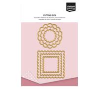 Vaessen Creative Matrices de Découpe et Gaufrage - Cercles & Carrés Festonnés - 6 Pcs de 2,6 x 2,6 cm à 5,5 x 5,5 cm - Cutting Dies pour Mini Machine - Scrapbooking Matériel et Accessoires pour Cartes