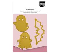 Vaessen Creative Matrices de Découpe et Gaufrage - Fântomes et Chauve-Souris - 3 Cutting Dies de 3,5 x 4 cm à 5,3 x 4 cm - Scrapbooking Matériel et Accessoires pour Cartes, Halloween et Automne