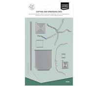 Vaessen Creative Matrices de Découpe et Gaufrage-Poche, Déchirure, Spirales Carrées-8 Pcs de 1,2 x 1 cm à 4,2 x 12,7 cm-Scrapbooking Matériel et Accessoires-Cutting Dies pour Cartes, Argenté