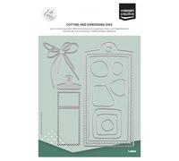 Vaessen Creative Matrices de Découpe-Étiquette-13 Pcs de 2 x 2 cm à 9 x 19 cm-Scrapbooking Matériel et Accessoires-Cutting Dies pour Cartes Anniversaire, Argent, 15 x 11 cm, Set de 13 Pièces