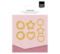 Vaessen Creative Matrices de Découpe-Timbres en Papier-7 Pcs de Ø 2,5 cm-Scrapbooking Matériel et Accessoires pour Noël-Cutting Dies pour Cartes, Or, Divers