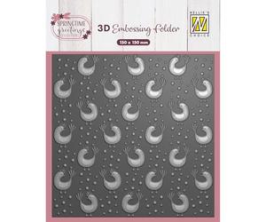 Vaessen Creative Nellie's Choice Classeur 3D Poules Fond 15 x 15 cm-Arrière-Plan pour Scrapbooking, Cartes, DIY et Bricolage-Matériel pour Machines de Découpe et Gaufrage, Gris, Taille unique