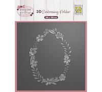 Vaessen Creative Nellie's Choice Classeur de Gaufrage 3D Couronne de Pâques 15 x 15 cm-Matériel pour Scrapbooking, Cartes, DIY et Bricolage, Gris, Taille unique