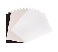 Vaessen Creative Papier Aquarelle A4 Set - 14 Feuilles & 2 Cartes Vierges | Off-White, Blanc, Noir, Lisse, Texturé, 200 g/m², 300 g/m², Dessin, Calligraphie, Peinture à l’eau