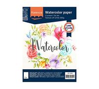Vaessen Creative Papier Aquarelle Florence A4, Ivoire, 300 GSM, Qualité d'artiste, Surface Texturée, 10 Feuilles pour Peindre, Handlettering, Projets d'art et Plus