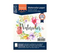 Vaessen Creative Papier Aquarelle Florence A5, Ivoire, 300 GSM, Qualité d'artiste, Surface Texturée, 15 Feuilles pour Peindre, Handlettering, Projets d'art et Plus