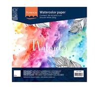Vaessen Creative Papier Aquarelle Florence Pressé à Chaud 30,5x30,5 cm, Blanc Intense, 200 GSM, Qualité d'artiste, Surface Lisa, 10 feuilles pour Peindre, Handlettering, Projets d'art et Plus