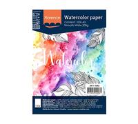 Vaessen Creative Papier Aquarelle Florence Pressé à Chaud A5, Blanc Intense, 200 GSM, Qualité d'artiste, Surface Lisa, 100 Feuilles pour Peindre, Handlettering, Projets d'art et Plus