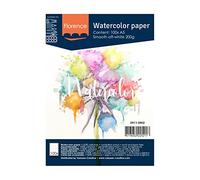 Vaessen Creative Papier Aquarelle Florence Pressé à Chaud A5, Ivoire, 200 GSM, Qualité d'artiste, Surface Lisa, 100 Feuilles pour Peindre, Handlettering, Projets d'art et Plus
