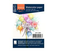 Vaessen Creative Papier Aquarelle Florence Pressé à Chaud A6, Ivoire, 200 GSM, Qualité d'artiste, Lisse, 36 Feuilles pour Peindre, Handlettering, Projets d'art et Plus
