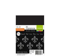 vaessen creative Papier Cartonné Florence, Format A6 en Noir, 300 GSM, 40 Feuilles pour Peindre, Dessiner, et Autres Loisirs Créatifs