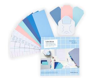 Vaessen Creative Perforatrice d'angle 3-en-1 et Bloc d'Étiquettes-135 pcs de 3 Tailles et 9 Couleurs-Papier Cartonné et Arrondisseur Coin pour Cadeaux, Scrapbooking et Cartes de Vœux, Divers